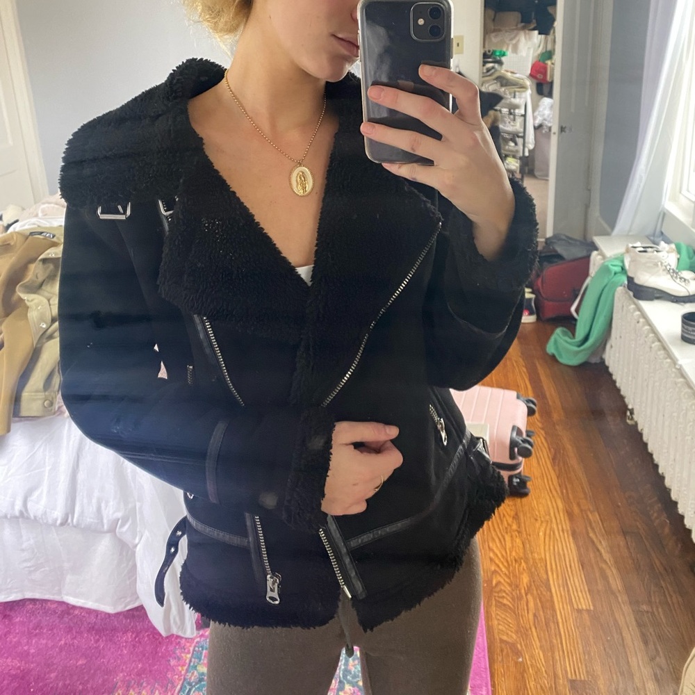 Zara black suede coat HOLD - can’t ship till August